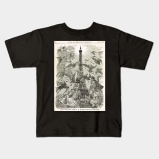 Eiffel Tower World's Fair 1889 engraving Kids T-Shirt